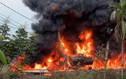 Xe bồn cháy ngùn ngụt trên cao tốc, một người tử vong trong cabin