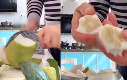 Cười sảng với màn gọt 'bưởi tàng hình'