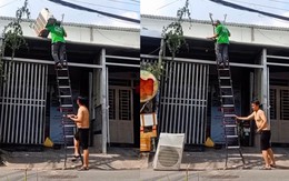 Anh thợ đứng hình vì làm rớt bể cục nóng máy lạnh