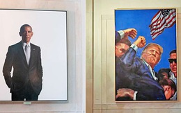 Tổng thống Trump thay ảnh ông Obama trong Nhà Trắng bằng... tranh mình bị ám sát hụt