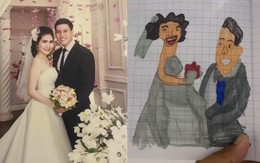Cười sảng với bé trai vẽ ảnh cưới của bố mẹ