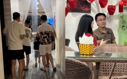 Cả nhóm bí mật kéo vào quán cà phê để xem mặt người yêu của bạn thân