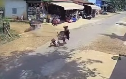 Thanh niên chạy 'lăng ba vi bộ' khi va chạm xe máy