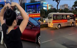 Cô gái liên tục thả tim khi gặp đoàn xe chở bộ đội đi tập diễu binh