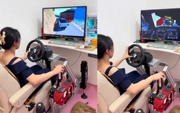 Cũng may là chị gái lái ô tô vượt đèo ở trong game