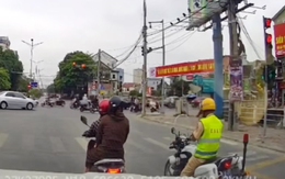 Nữ ninja vượt đèn đỏ trước mặt cảnh sát giao thông bị tuýt còi