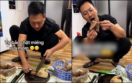 Khi vợ bảo chặt miếng vịt vừa miệng