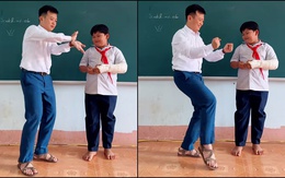 Thầy giáo nhún nhảy trêu học trò bị gãy tay