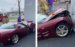 Tài xế kẹt dép xỏ ngón dưới chân ga, Chevrolet tông vào tòa nhà