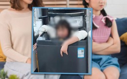 Mắc kẹt trong máy giặt vì muốn... hạ hỏa