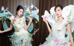 Đoàn Thiên Ân, Quế Anh trình diễn trang phục kết hợp với hoa độc đáo