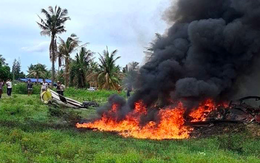 Trực thăng cảnh sát Thái Lan rơi, bốc cháy dữ dội, 3 người chết
