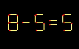 Thử tài IQ: Di chuyển một que diêm để 8-5=5 thành phép tính đúng