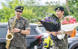 Cười xỉu với màn RM thổi kèn Tây chào đón V BTS xuất ngũ