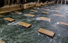 Nước mưa đen ngòm chảy ra biển Mỹ Khê, Đà Nẵng