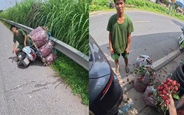 Cứu bồ chở giúp 180kg vải của người đàn ông bị hỏng xe giữa trưa nắng