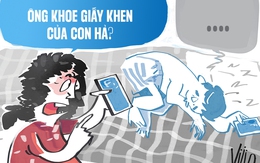 Ông chồng tới công chuyện vì khoe giấy khen của con lên mạng