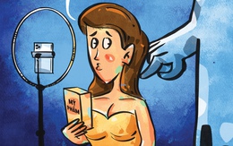 Chị đẹp đang livestream bán mỹ phẩm thì bị... sờ gáy