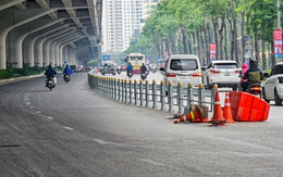 Lắp rào chắn, phân làn ô tô riêng trên 2 tuyến vành đai ở Hà Nội