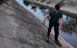 Thầy giáo quê một cục khi hướng dẫn học trò trượt patin