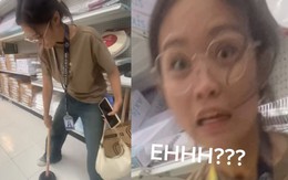 Cô gái làm hỏng nền nhà khi test cây thụt bồn cầu