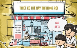 Thiết kế bảng hiệu 'phá sản' tiệm cháo dì Năm