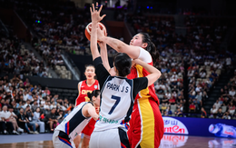 Các cô gái Hàn Quốc bất lực trước tay ném 2,26m của Trung Quốc tại giải bóng rổ châu Á