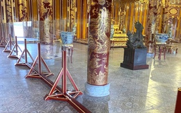 Lắp kính cường lực bên trong Điện Thái Hòa để bảo vệ ngai vàng triều Nguyễn