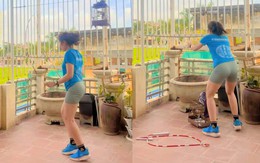 Cô gái nhảy dây quất bay lồng chim