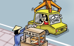 Chịu hết nổi ô tô dừng giữa đường mua đồ ăn