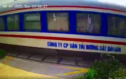 Người đàn ông cởi trần đứng giữa đường sắt có chắn, tàu hỏa Bắc - Nam tông thiệt mạng