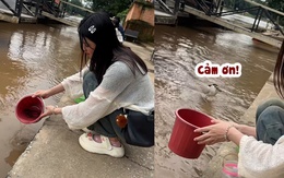 Cô gái đứng hình khi thả lươn phóng sinh gặp ngay con cò đói