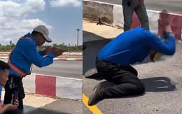 Thầy dạy lái xe cạn lời với thí sinh vượt đèn đỏ trong bài sát hạch