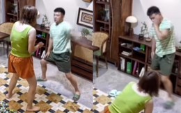 Chồng bị tát không trượt phát nào vì vợ nhanh tay