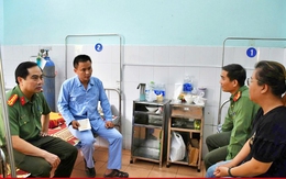 Thăm hỏi thiếu tá công an bị thương do nam thanh niên dùng kéo tấn công