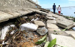 Hàng trăm mét kè chắn sóng bị sạt lở, hư hỏng vì bão số 5
