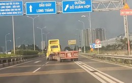 Cảnh sát giao thông TP.HCM làm việc với tài xế xe đầu kéo đánh võng trên cao tốc TP.HCM - Long Thành