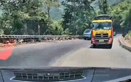 Tài xế xe tải lấn làn, cắt đầu xe ngược chiều trên đèo Khánh Sơn bị xử phạt