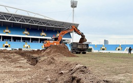 Sân Mỹ Đình lột mặt cỏ cũ, trồng cỏ mới như sân của Man United