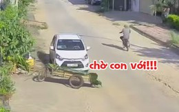 Ông chú đánh rơi thùng xe giữa đường không hay biết