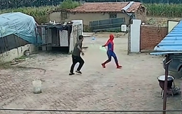 Hai vợ chồng đùa giỡn như đứa trẻ