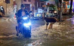 Mưa lớn đổ ầm ầm, nhiều tuyến đường ở Đồng Nai ngập cục bộ