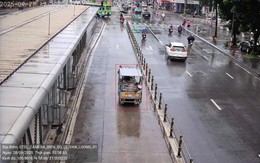 Thêm một con đường ở Hà Nội lắp camera AI, phát hiện hàng loạt xe đi vào làn BRT