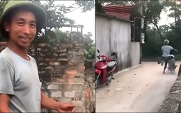 Xe máy phi vào bụi cây vì tay ga tự chế
