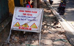 Thi công vỉa hè ngổn ngang ở nhiều tuyến đường quanh trường học và bệnh viện