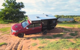 Toyota Hilux hoán cải thành nhà di động, nặng thêm hàng trăm kg vẫn trèo đèo lội suối như thường