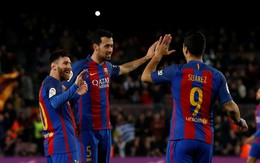 ​Bộ ba ‘MSN’ tỏa sáng, Barcelona đè bẹp Sporting Gijon